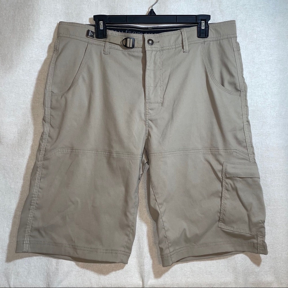 Prana Mens Stretch Zion Short Beige Size 35